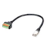 ROLINE Kabeladapter RJ45-stekker naar aansluitblok, (drukknoppen), 15 cm