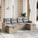 Maison Exclusive - Ensemble de meubles de jardin 6 pièces avec canapé et coussins, beige, en polyrotin