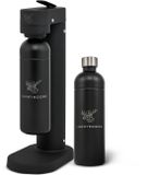 Luckymoose Bruiswatertoestel Infinity-S - Soda Maker met 2x 1,25L RVS Drinkfles Zwart