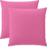 vidaXL Coussin 2 pièces Heerlen Rose 55 x 55 cm Polyester