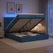 Prolenta Maison Exclusive - Lit Ottoman avec matelas et éclairage LED, bleu foncé, 180 x 200 cm, revêtement en velours