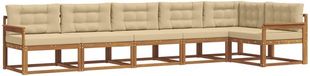vidaXL Ensemble de canapés d'extérieur 6 pièces Naturel et Beige