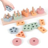 Montessori SUPERBE BEBE Montessori houten stapel- en sorteer speelgoed voor baby's en kinderen van 3 jaar