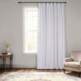 Halve Half Price Drapes Vintage Faux Dupioni Blackout Curtain, Ice, 100 x 96