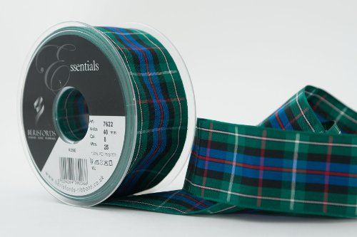 Berisfords band met tartan-design, roze - 5024264382066