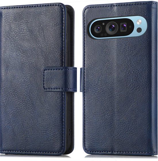 iMoshion Book Case hoesje voor Google Pixel 9 - Donkerblauw - Met pasjeshouder