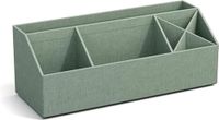 Bigso Box of Sweden ELISA Bureau-organizer met 4 vakken, opbergsysteem voor briefjes, paperclips, pennen enz. – sorteerdoos van vezelplaat en papier in linnenlook – mintgroen