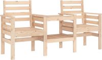 vidaXL Tuinbank met tafel 2-zits massief grenenhout