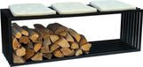 DanDiBo, intérieur métallique, noir, support de bois de chauffage, modèle 96430, 150 cm