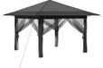 vidaXL Tuinpaviljoen met 4 zijwanden Lichtgrijs en antraciet 3,3 x 3,3 m