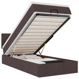 VidaXL Lit avec Matelas 90x200 cm Tissu Marron foncé