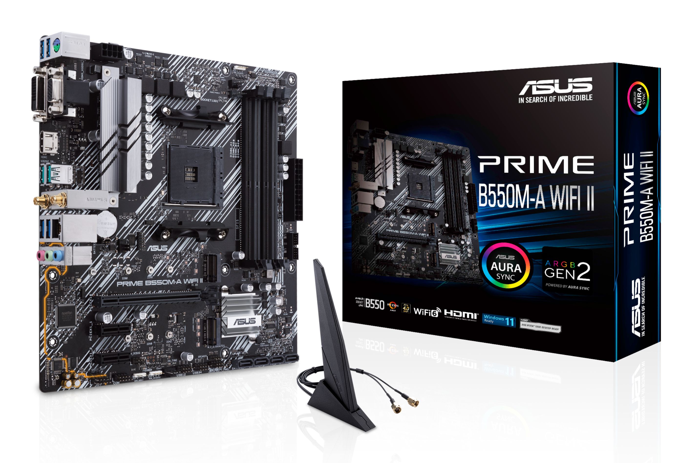 ASUS PRIME B550M-A WIFI II - Micro ATX Motherboard - AMD B550 - Socket AM4