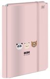 Interdruk A4+ Kaart met Elastiek, Hardcover, BB Friends GIRLS, Roze