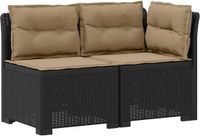 vidaXL Tuinbank 2-zits met Kussens Rattan Look PP Antraciet