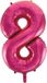 Merkloos / Sans marque Haza-Witbaard Cijfer 8 folie ballon roze van 86 cm