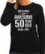 Bellatio Decorations Awesome 50 year - geweldige 50 jaar cadeau sweater / trui zwart dames - Sarah / 50 verjaardag cadeau / kado sweater XL