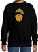 Bellatio Decorations Bol Kerstman hoofd Kerstsweater - zwart met gouden glitter bedrukking - kinderen - 170/176