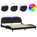 Viana Cadre de lit "Viana" avec LED sans matelas noir 200x200 cm
