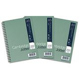 Cambridge Jotter, A5 notitieboek, draadgebonden, gevoerd, 200 pagina's, Pack van 3, groen