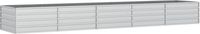 vidaXL - Plantenbak - verhoogd - 400x80x45 - cm - gegalvaniseerd - staal - zilver