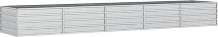 vidaXL - Plantenbak - verhoogd - 400x80x45 - cm - gegalvaniseerd - staal - zilver
