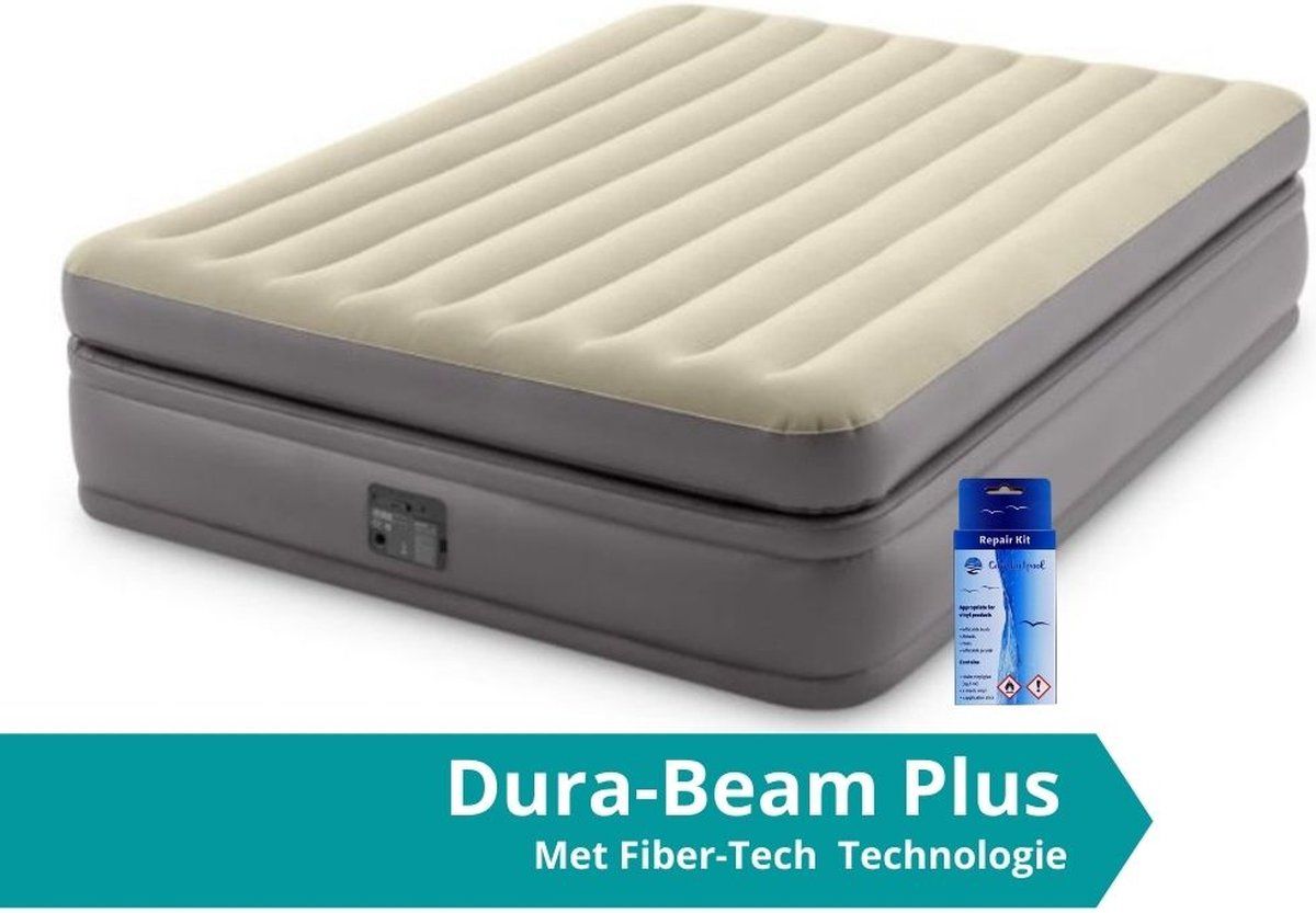 Intex Prime Comfort Luchtbed 2 Persoons Grijs 203x152x51cm