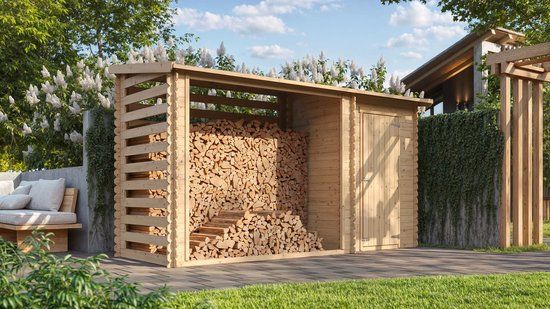 Intergard Houtberging haardhoutberging + tuinschuur 130x344x199cm