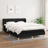 Maison Exclusive - Sommier à lattes de lit avec matelas noir 140x200 cm tissu