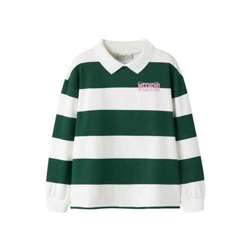 NAME IT KIDS gestreepte sweater - groen