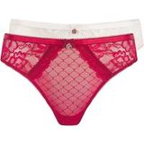 Ted Baker Eliza 2pk Solid Mesh Thong Mauve Check/savvy Red Taille: XXL