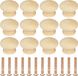 Sans marque 12 Pièces Boutons d'Armoire en Bois Rond, 35mm Poignées de Porte pour Meubles, Poignées pour Armoires de Cuisine et Tiroirs, Idéal pour la Décoration de la Maison et les Armoires