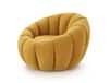 Fauteuil rond coquillage en tissu Polyester jaune moutarde