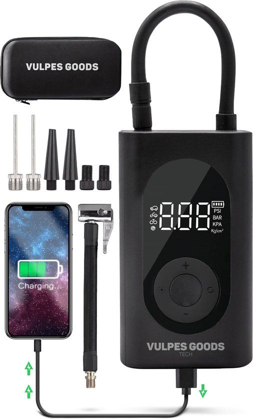 Vulpes Goods® Tech Draagbare Compressor Bandenpomp PRO