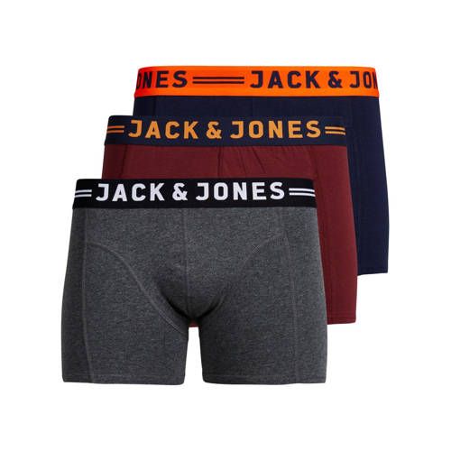Jack & Jones JUNIOR boxershort - set van 3 antraciet/rood/zwart