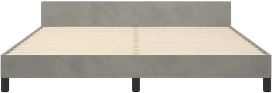 vidaXL Bedframe 160x200 cm Fluweel Lichtgrijs