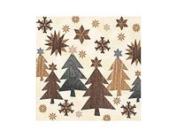 PAPER + DESIGN Zellt.-Serv. 33x33 bomen bruin