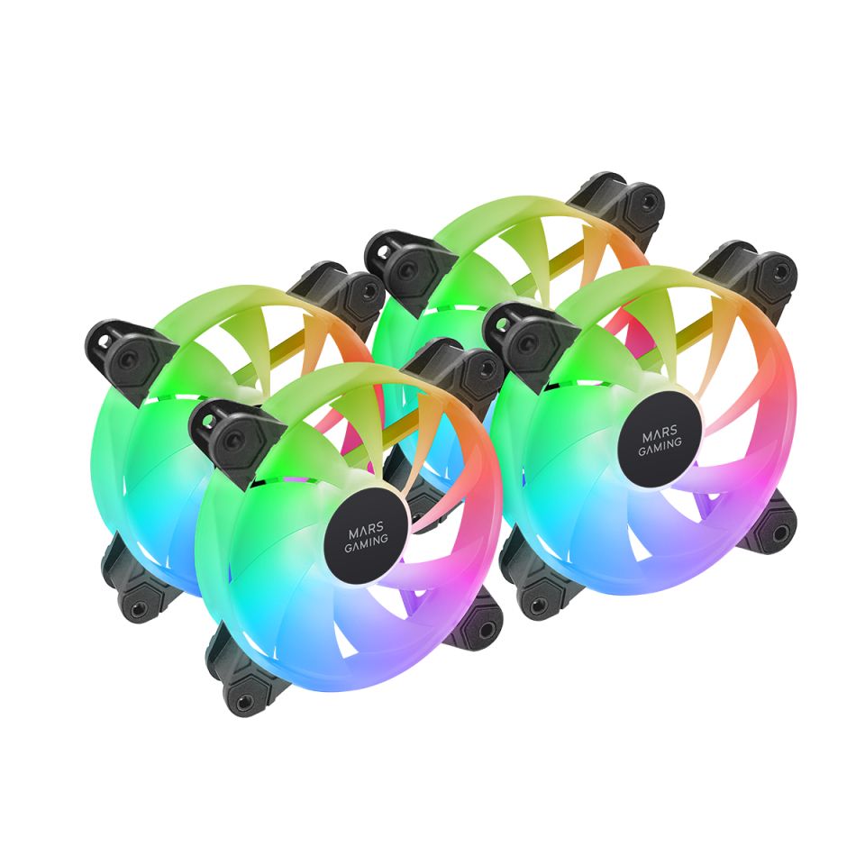 Mars Gaming MF-4A Computer behuizing Ventilator 12 cm Zwart 4 stuk(s)