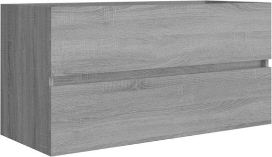vidaXL Wastafelkast 90x38,5x45 cm bewerkt hout grijs sonoma eikenkleur