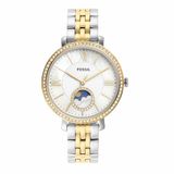 Fossil Montre Jacqueline pour femme, mouvement à quartz trois aiguilles avec phase de lune, bracelet en acier inoxydable