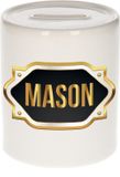 Bellatio Decorations Mason Spaarpot - Wit - Keramiek - 8 x 9 cm
