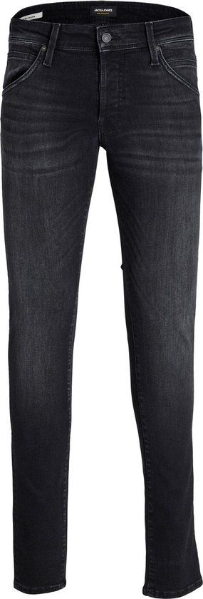 Jack & Jones JJIGLENN JJFOX GE 147 Slim Fit Jeans - Black Denim - Men's Plus Size