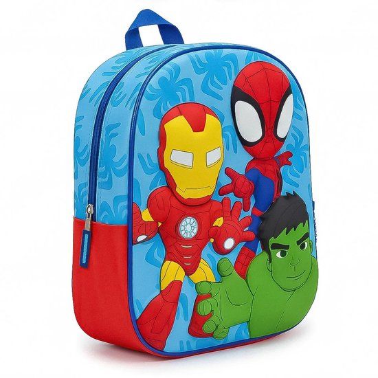 CERDÁ LIFE'S LITTLE MOMENTS Marvel Spidey and His Amazing Friends Rugzak Jongens 3D – Blauw Rood – Met Zijvak – Schoolrugzak