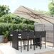 Maison Exclusive - Salon de jardin, 9 pièces, avec coussins, noir, en polyrotin