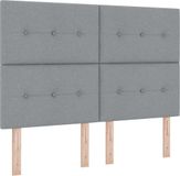 vidaXL Boxspringbed met hoofdeinde Lichtgrijs 160 x 200 cm Stof
