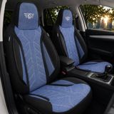 Bremer Sitzbezüge Autostoelhoezen voor Renault Clio BJ vanaf 2019 – Stoelhoezen voor bestuurder en passagier in Zwart/Blauw