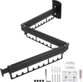 Merkloos Pliable étendoir à linge pour balcon et mur - étendoir à linge triple pliable pour extérieur noir