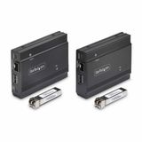 StarTech.com DisplayPort KVM Extender over Glasvezel, 4K 60Hz, KVM Console Extender Kit, Tot 300m (Multi-mode) met Voorgeïnstalleerde SFP+ modules, 3x USB HID