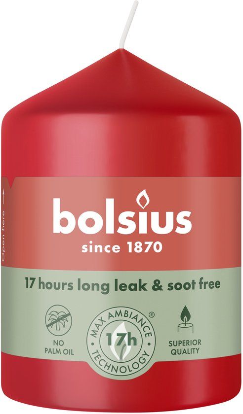 Bolsius Stompkaars 80/58 Delicate Red (1 stuk)