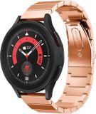 Strap-it Stalen Smartwatch bandje - Geschikt voor Samsung Galaxy Watch 5 Pro - Rosé goud