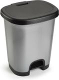 PlasticForte Poubelle à pédale - 27L - Argent